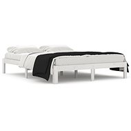 Rám postele bílý masivní dřevo 150 × 200 cm King Size, 810371 - Rám postele