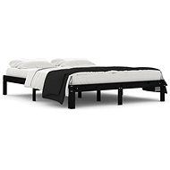 Rám postele černý masivní dřevo 150 × 200 cm King Size, 810374 - Rám postele