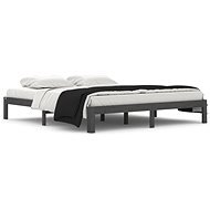 Rám postele šedý masivní dřevo 180 × 200 cm Super King, 810382 - Rám postele