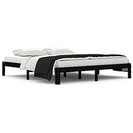 Rám postele černý masivní dřevo 180 × 200 cm Super King, 810384 - Postel