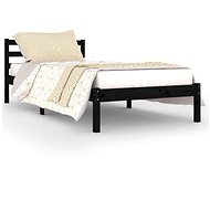 Bed frame solid pine 90 × 200 cm black, 810419 - Bed