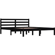 Rám postele masivní borovice 150 × 200 cm černý King Size, 810439 - Rám postele
