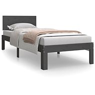 Rám postele šedý masivní dřevo 75 × 190 cm Small Single, 810457 - Rám postele