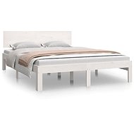 Rám postele bílý masivní dřevo 135 × 190 cm Double, 810471 - Rám postele