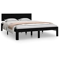 Rám postele černý masivní dřevo 135 × 190 cm Double, 810474 - Rám postele