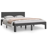 Rám postele šedý masivní borovice 140 × 190 cm, 810477 - Rám postele
