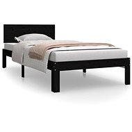 Bed frame black solid pine 90 × 200 cm, 810484 - Bed