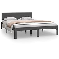 Bed frame grey solid pine 140 × 200 cm, 810497 - Bed