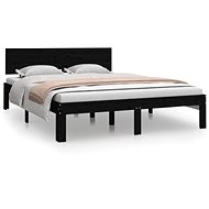 Rám postele černý masivní dřevo 150 × 200 cm King Size, 810504 - Rám postele