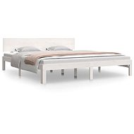 Bed frame white solid wood 180 × 200 cm Super King, 810511 - Bed