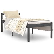 Rám postele šedý masivní dřevo 75 × 190 cm Small Single, 810576 - Rám postele