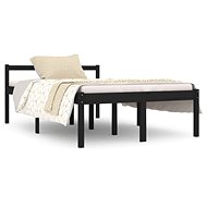 Rám postele černý masivní dřevo 120 × 190 cm Small Double, 810588 - Rám postele