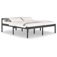 Rám postele šedý masivní borovice 180 × 200 cm Super King, 810631 - Postel