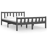 Rám postele šedý masivní dřevo 135 × 190 cm Double, 810656 - Rám postele