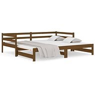 Výsuvná posteľ medovo hnedá 2× (90 × 190 cm) masívna borovica, 814657 - Rám postele