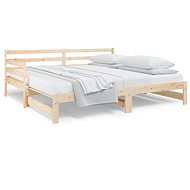 Výsuvná posteľ 2× (90 × 190) cm masívna borovica, 814659 - Rám postele