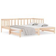 Výsuvná posteľ 2× (90 × 190) cm masívna borovica, 814664 - Rám postele