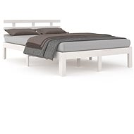 Rám postele bílý masivní dřevo 140 × 200 cm, 814755 - Postel