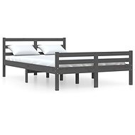 Rám postele šedý masivní dřevo 140 × 190 cm, 814801 - Rám postele