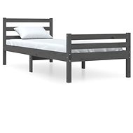 Rám postele šedý masivní dřevo 100 × 200 cm, 814811 - Postel