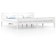 Rám postele bílý masivní dřevo 200 × 200 cm, 814840 - Postel