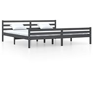 Rám postele šedý masivní dřevo 200 × 200 cm, 814841 - Postel