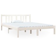 Rám postele bílý masivní dřevo 140 × 190 cm, 814865 - Rám postele