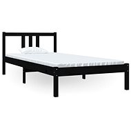 Rám postele černý masivní dřevo 90 × 200 cm, 814873 - Postel