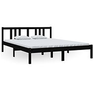 Rám postele černý masivní dřevo 150 × 200 cm King Size, 814893 - Rám postele
