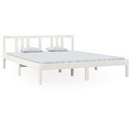 Rám postele bílý masivní dřevo 160 × 200 cm, 814895 - Postel