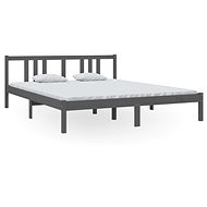 Rám postele šedý masivní dřevo 160 × 200 cm, 814896 - Postel