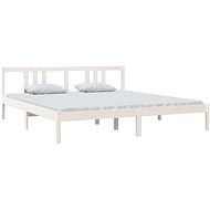 Rám postele bílý masivní dřevo 180 × 200 cm Super King, 814900 - Postel