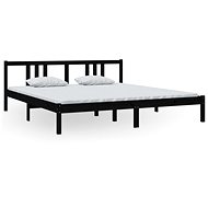 Rám postele černý masivní dřevo 180 × 200 cm Super King, 814903 - Postel