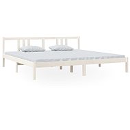 Rám postele bílý masivní dřevo 200 × 200 cm, 814905 - Postel