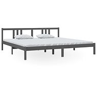 Rám postele šedý masivní dřevo 200 × 200 cm, 814906 - Postel