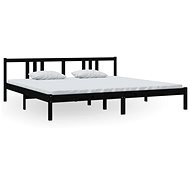 Rám postele černý masivní dřevo 200 × 200 cm, 814908 - Postel