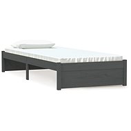 Rám postele šedý masivní dřevo 75 × 190 cm Small Single, 814911 - Rám postele