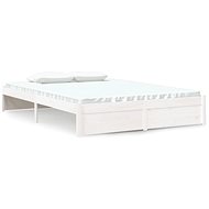 Rám postele bílý masivní dřevo 135 × 190 cm Double, 814925 - Rám postele