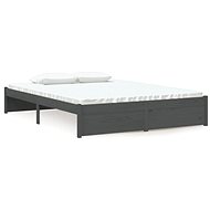 Rám postele šedý masivní dřevo 135 × 190 cm Double, 814926 - Rám postele