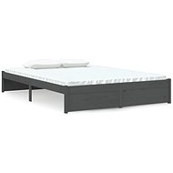 Rám postele šedý masivní dřevo 140 × 190 cm, 814931 - Rám postele
