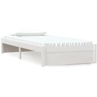 Rám postele bílý masivní dřevo 90 × 200 cm, 814935 - Postel
