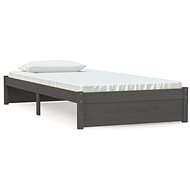 Rám postele šedý masivní dřevo 100 × 200 cm, 814941 - Postel