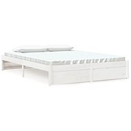 Rám postele bílý masivní dřevo 150 × 200 cm King Size, 814955 - Rám postele