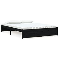 Rám postele černý masivní dřevo 150 × 200 cm King Size, 814958 - Rám postele