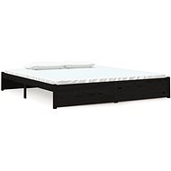 Rám postele černý masivní dřevo 180 × 200 cm Super King, 814968 - Postel