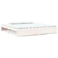 Rám postele bílý masivní dřevo 200 × 200 cm, 814970 - Bed
