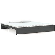 Rám postele šedý masivní dřevo 200 × 200 cm, 814971 - Postel