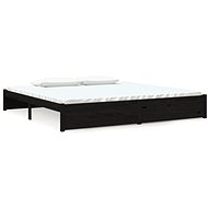 Rám postele černý masivní dřevo 200 × 200 cm, 814973 - Postel