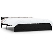 Rám postele černý masivní dřevo 140 × 190 cm, 815028 - Rám postele