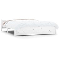 Rám postele bílý masivní dřevo 150 × 200 cm King Size, 815050 - Rám postele
